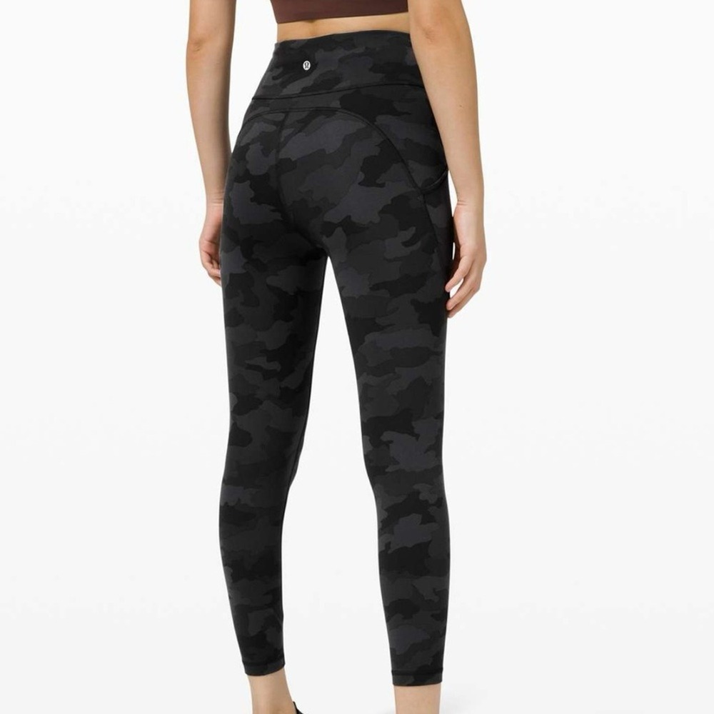 LULULEMON Invigorate Camo Deep Coal Multi High Rise Active Workout Leggings 20‎